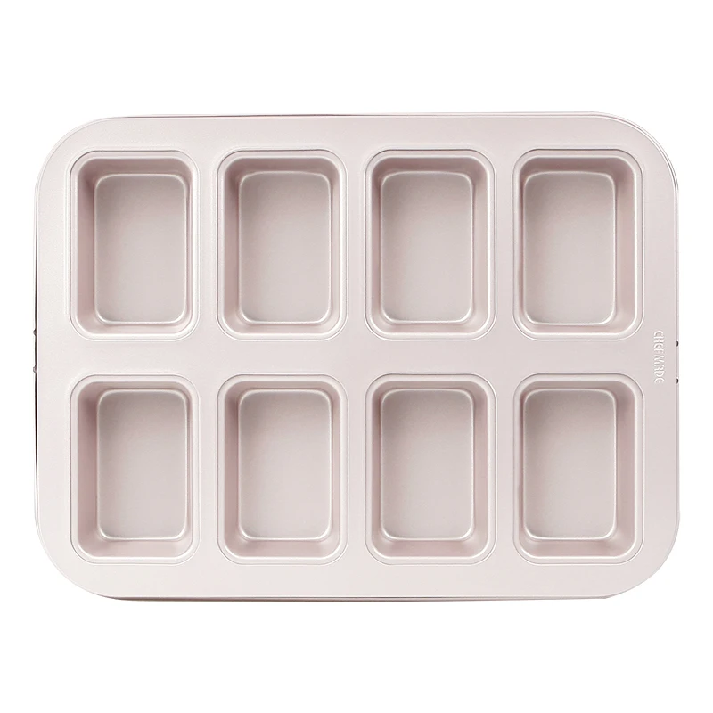 

CHEFMADE WK112013-1 Bakeware Champagne Gold 8-Cavity Non-Stick Rectangle Muffin Pan Blondie Brownie Cake Pan for Oven Baking