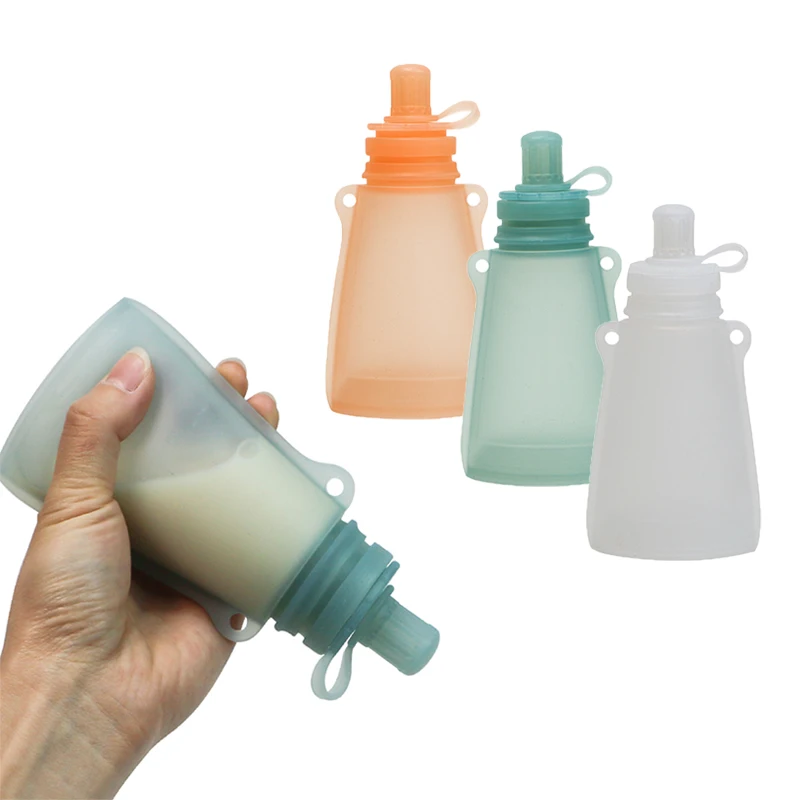 Squeeze Holder Milk Bags Storage Silicone Juice Baby Products Snack Container Reusable Food Feeding Pouches Bag For Toddlers