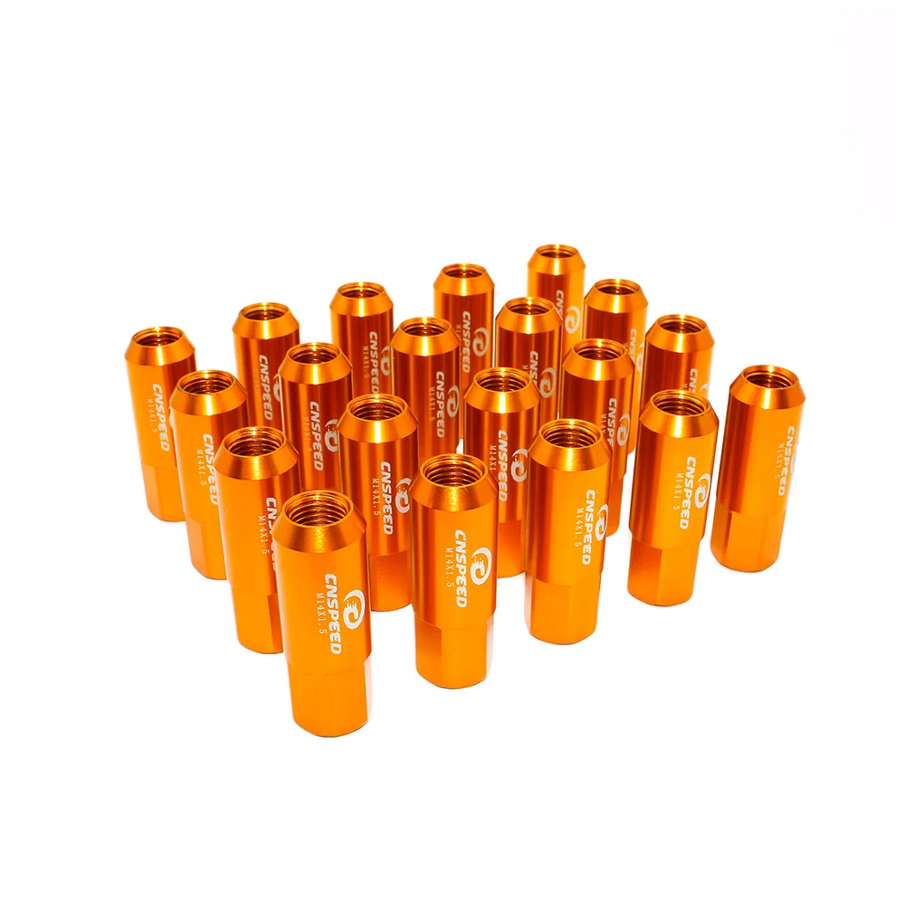 Cnspeed 20pcs 60mm Car Wheel Nuts M14x1.5 Thread Size Racing Aluminum