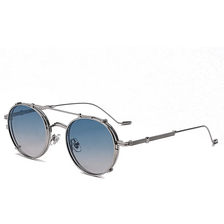 

Yvan Vintage Round Metal Sun Glasses Sunglasses with polarized clip on lens