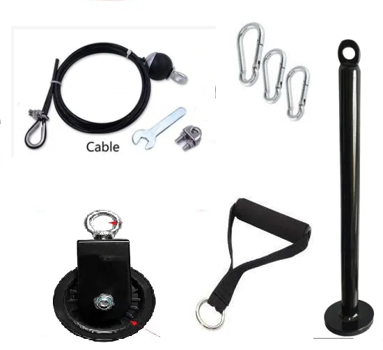 

DIY Cable Pulley System Gym with Loading Pin Cable Machine Pulley Attachment for Tricep Pulldown Biceps Curl Back Forearm, 1 color