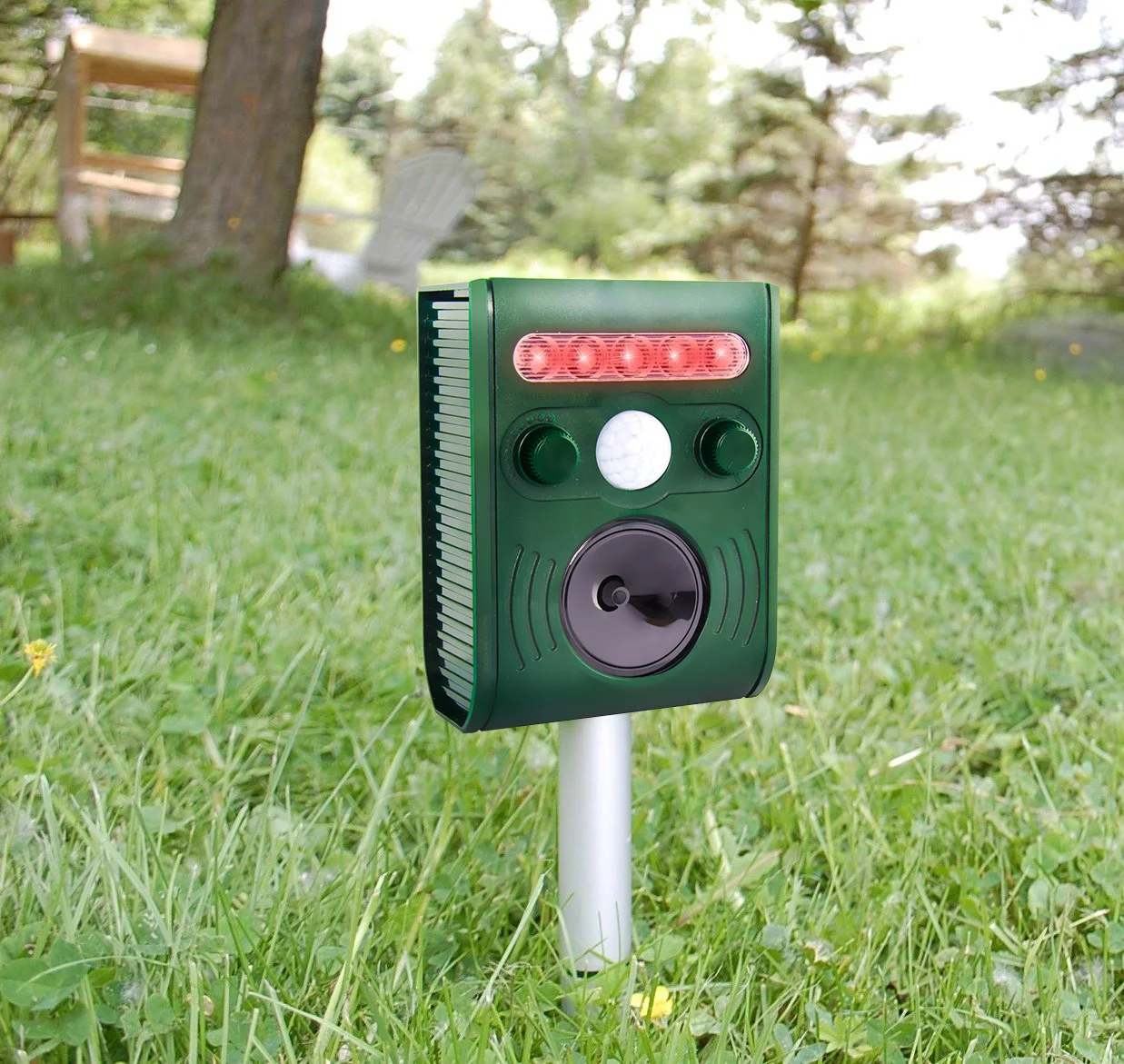 Wikoo Popular New PIR Sensor Activated Ultrasonic Bird Pigeon Deer Monkey Wild Animal Repeller Solar Powered Cat Dog Repeller