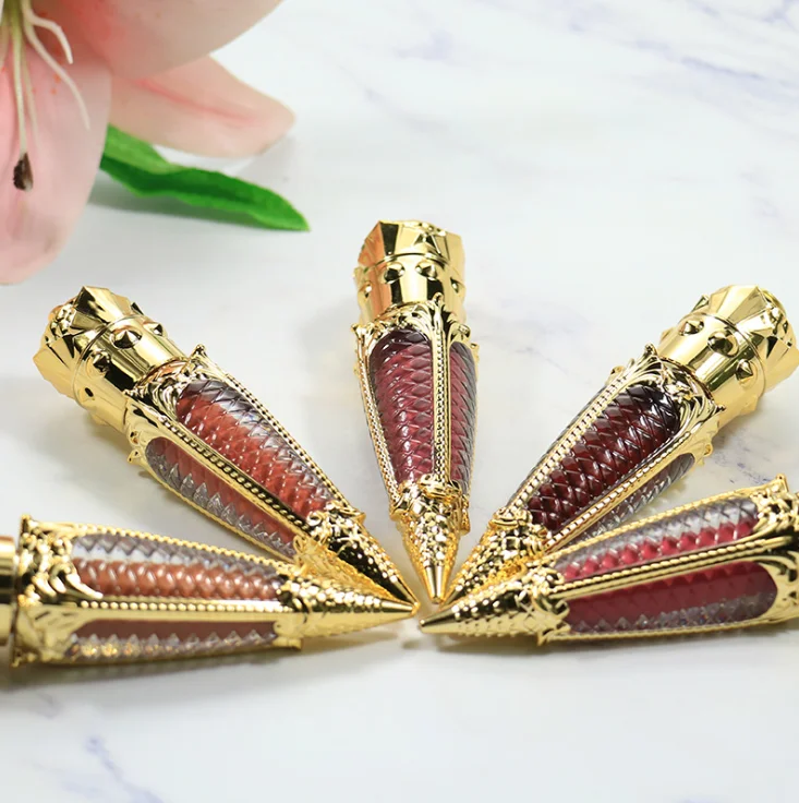 

Factory private label high-quality cosmetic lip gloss packaging box own brand crown lip gloss vendor, 36 colors for your choice