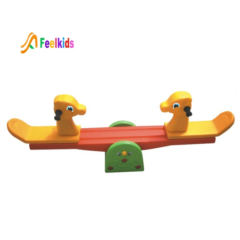 

Luxury children eco-friendly plastic seesaw for kids with two chairs, As pic