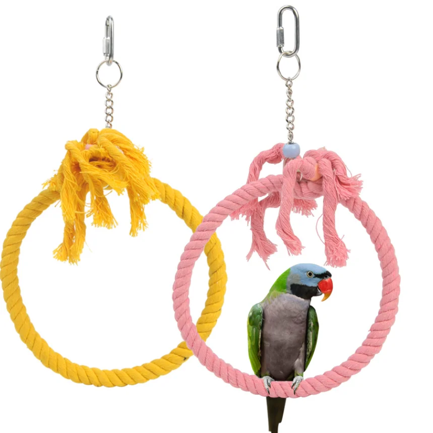 

Factory Manufacture Parrots Swing Stand Eco Friendly Colorful Rope Pet Roys Bird