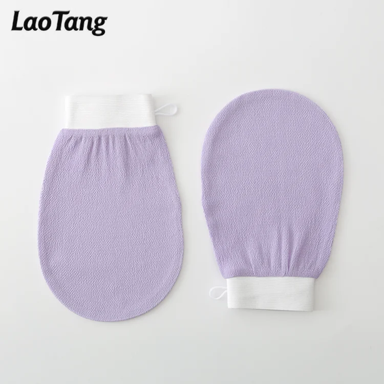 

High Quality 100% Viscose Purple Color Morocco Kessa Bath Gloves Exfoliating Mitts With Factory Price, Colorful