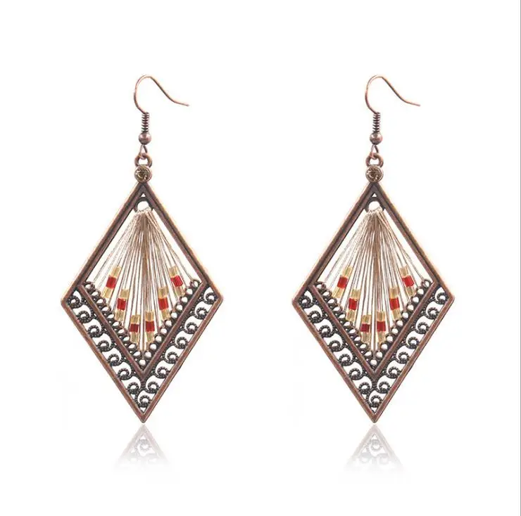 

2021 Fashion Vintage Classic Geometric Long Drop For Woman Dangle Female Jewelry Korean Tassel Earrings