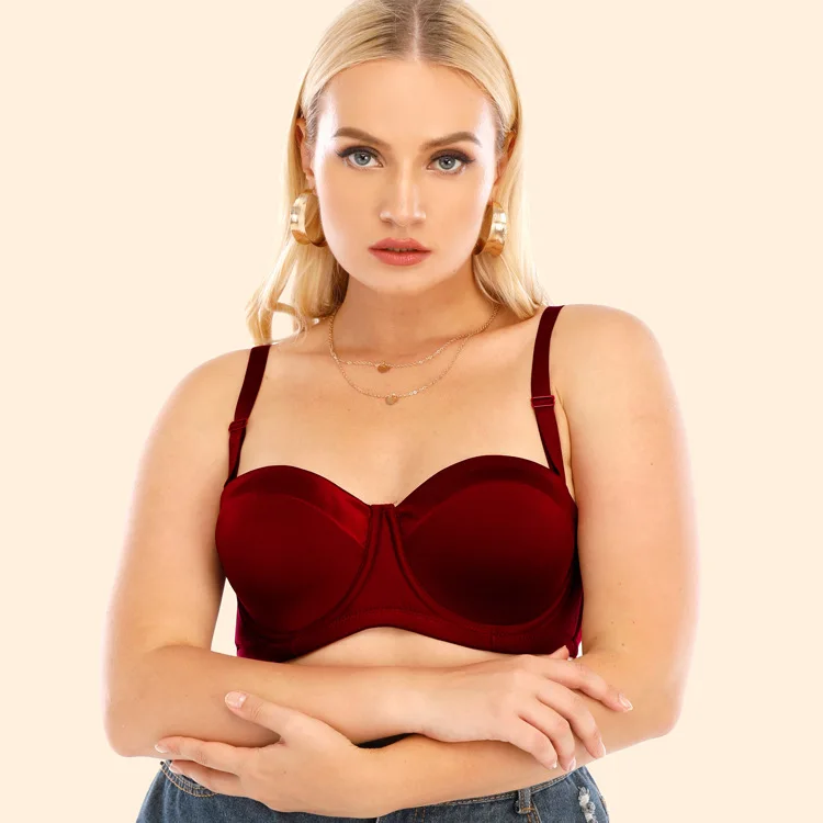 

Drop Shopping Hot Sale Women Plus Size Seamless Bra Breathable Wire Free Strapless High Quality Sexy Women's Plus Size Underwear, Picture shows