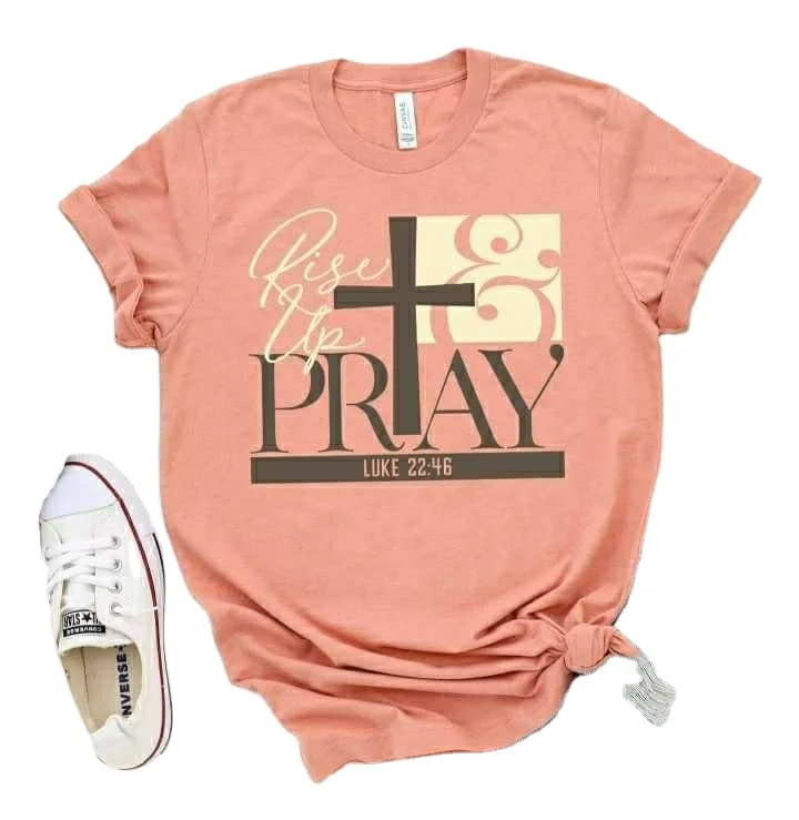 

2020 New Design Piss UP Pray Cross Pattern T Shirt