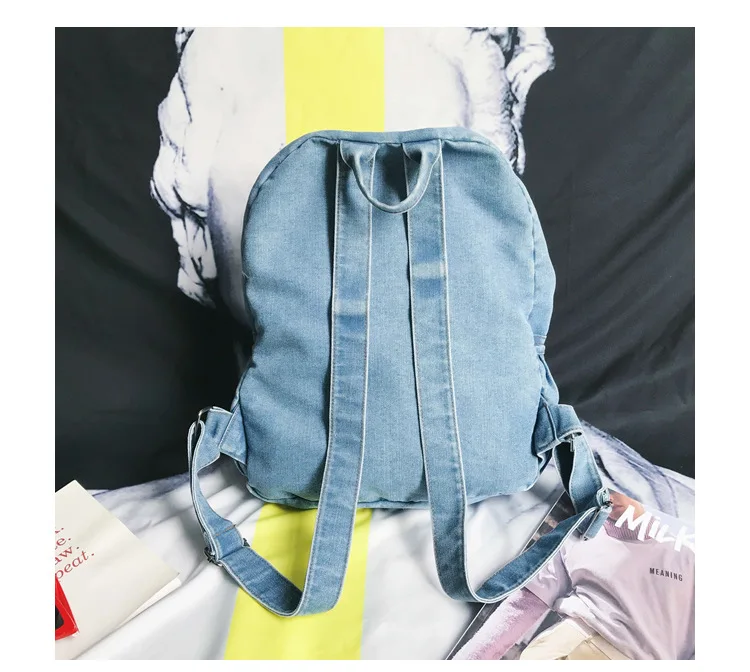 Denim Set Backpack and Mini Bagrecycled Denim Backpackblue 