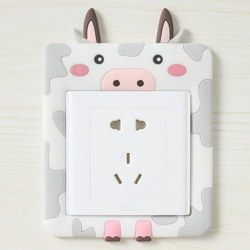 

1pc Cartoon Waterproof Cute Switch Stickers Luminous Silicone Home Decoration Power Socket Stickers Wall Stickers
