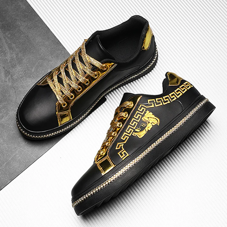 

New design mens casual in leather trainers walking athletic shoe skate shoes for men