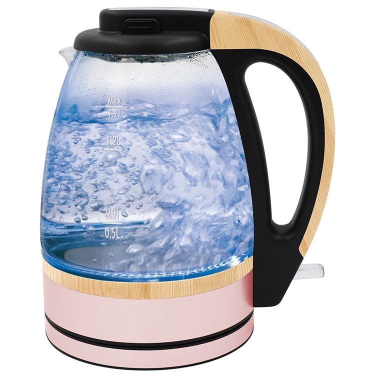 Small 1l Glass Water Kettle With Led Light At Jug Bottom During Work