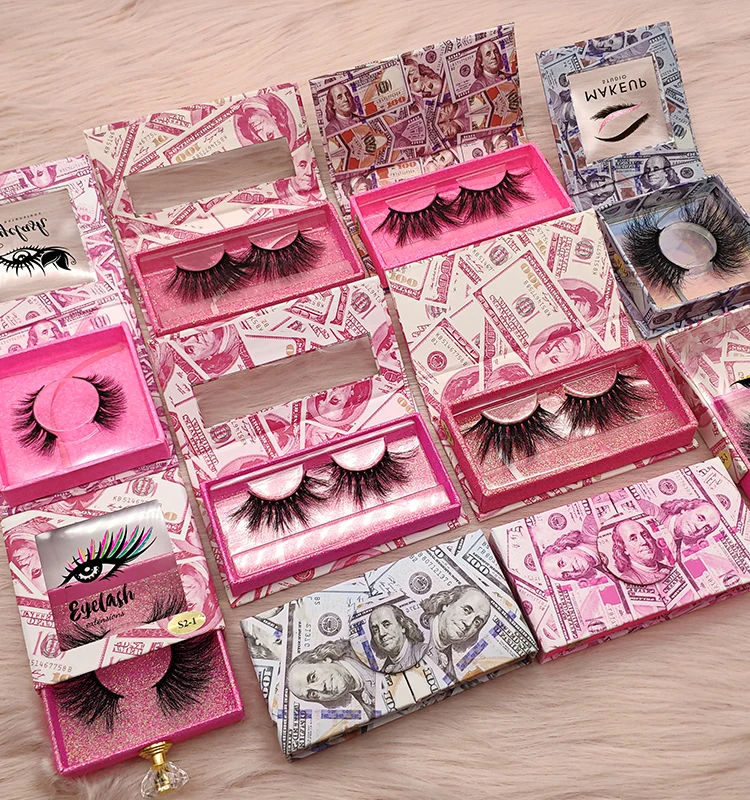 

Latest Customized Pink 25 mm Lash Money Eyelash Packaging Box