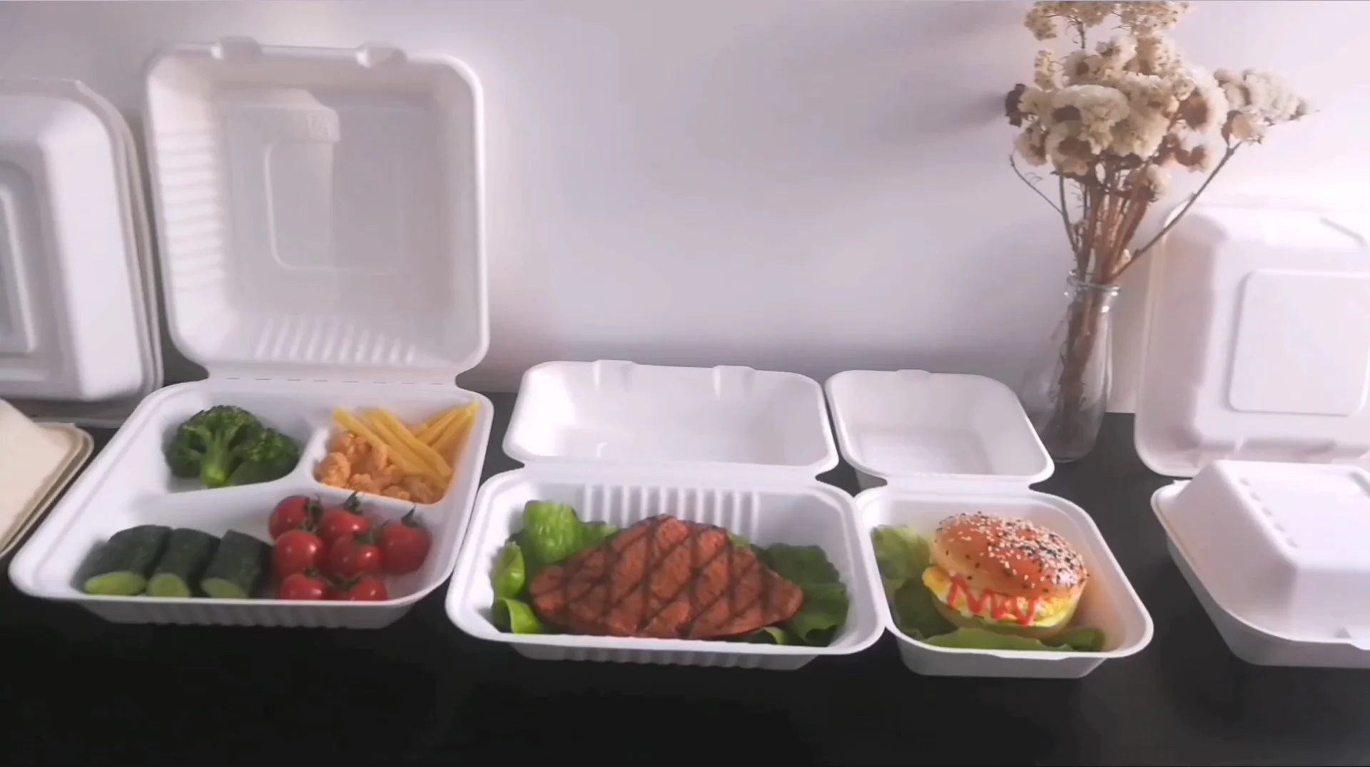 Ecofriendly Biodegradable Recyclable Take Away 600ml Cornstarch