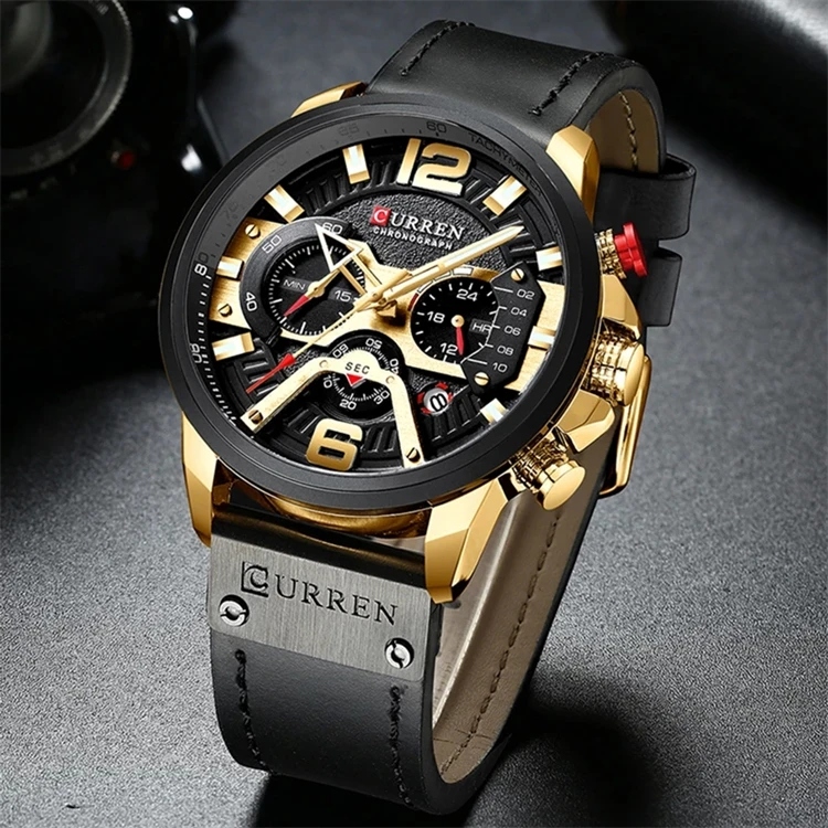 

relojes Curren 8329 2021 Mens Watches watches men wrist Military Sport Wristwatch Leather Quartz Watch