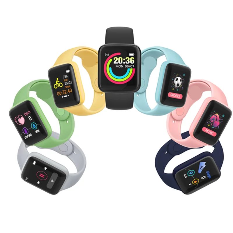 

Yuniq Fit Pro Smart Watch Candy 8 Colors Upgrade Sport Fitness Tracker Monitor Heart Rate Wristband Smartwatch Y68 D20Macaron