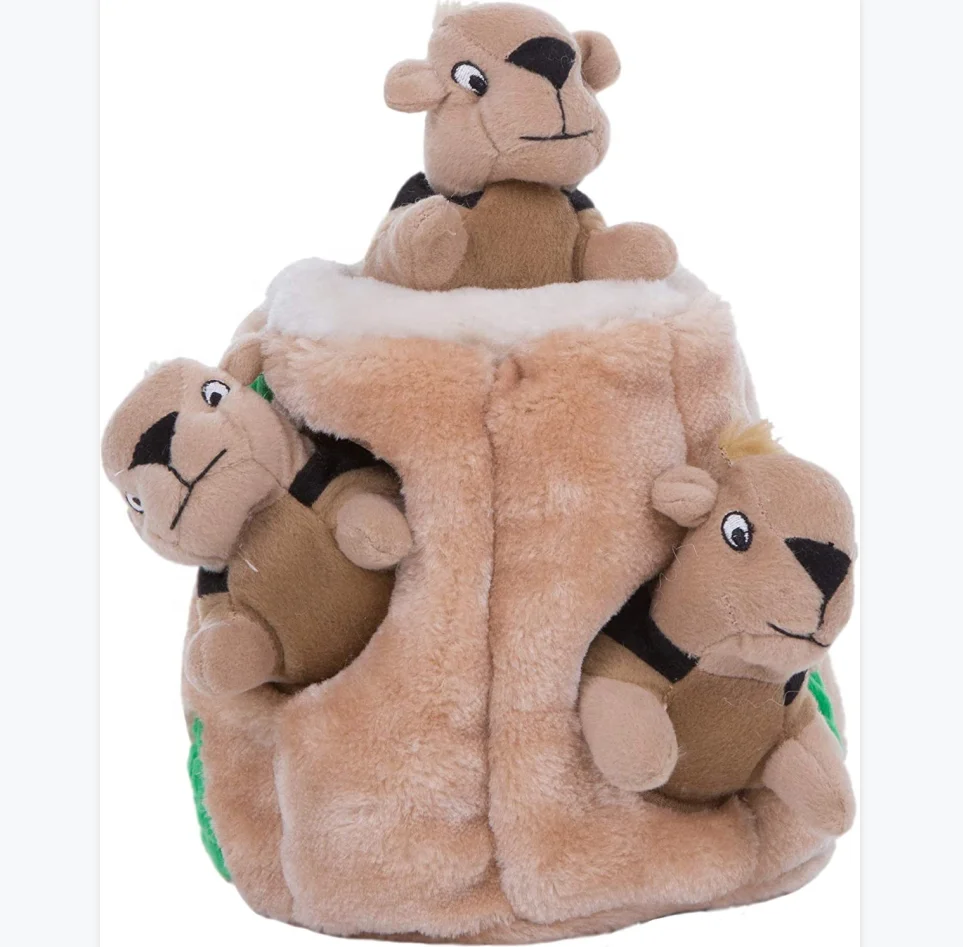 

Wholesale Hide-A-Squirrel Squeaky Puzzle Plush Dog Toy - Hide and Seek Activity for Dogs(4 pcs/set)