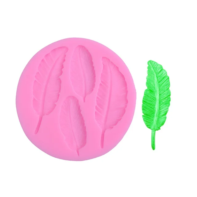 

New Style Feather Fondant Silicone Mold Handmade Aromatherapy Gypsum Clay Mold Kitchen Accessories, As show