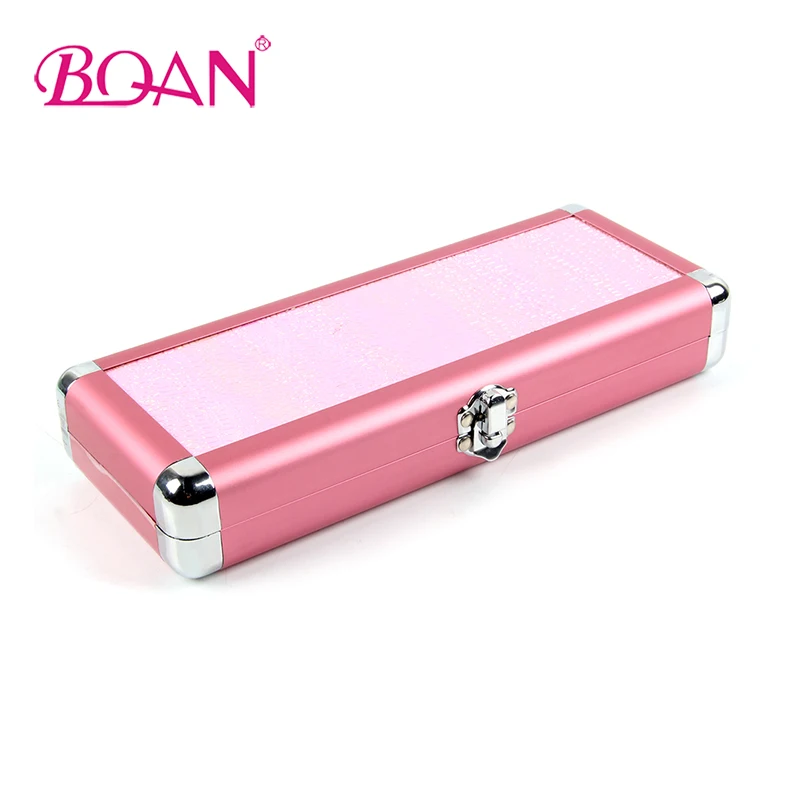 

BQAN Low MOQ Pure Pink Aluminum PVC Material Nail Brush Case for nail brush set