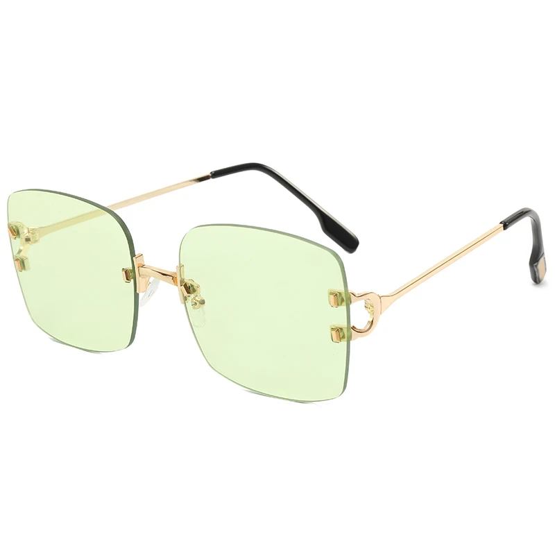 

Trendy personality sunglasses with bifurcated temples rimless sunglasses