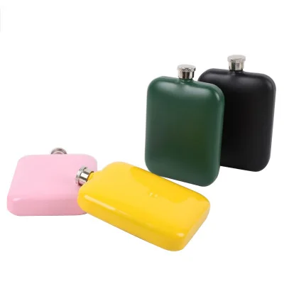 

Mikenda New Design Square Shape Personalized customized smooth round stainless steel luxury hip flask