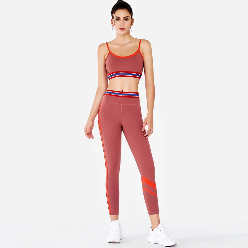 

Factory direct sale seamless quick dry tight leggings and vest women yoga fitness 2-piece set