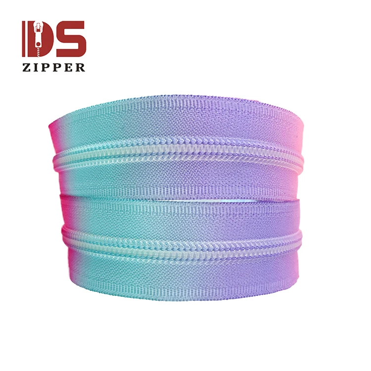 

Thermal transfer gradient color #3 #5 customized rainbow eco-friendly 2020 hot sales colorful nylon zipper