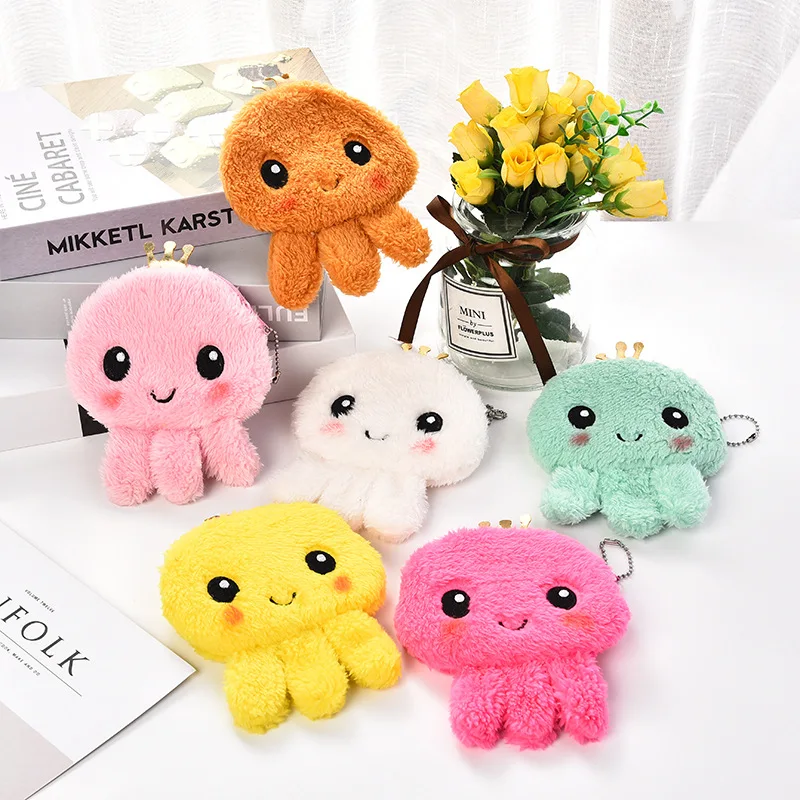 

Wholesale Octopus Plush wallet Cartoon Zipper Key Storage handbags Pouch Kids Coin Purses