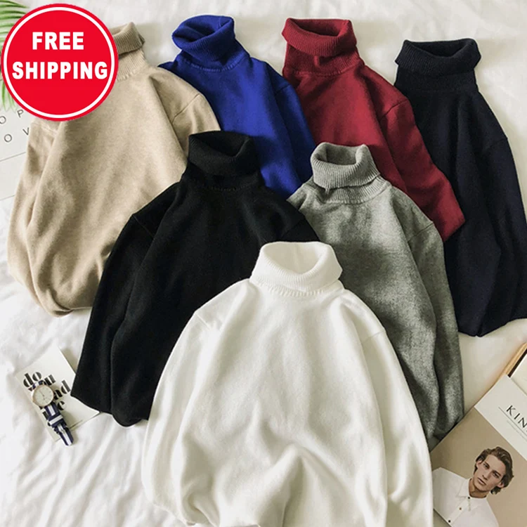 

Wholesale high quality warm men's cotton cashmere knitted wool winter knitted turtleneck sweater men