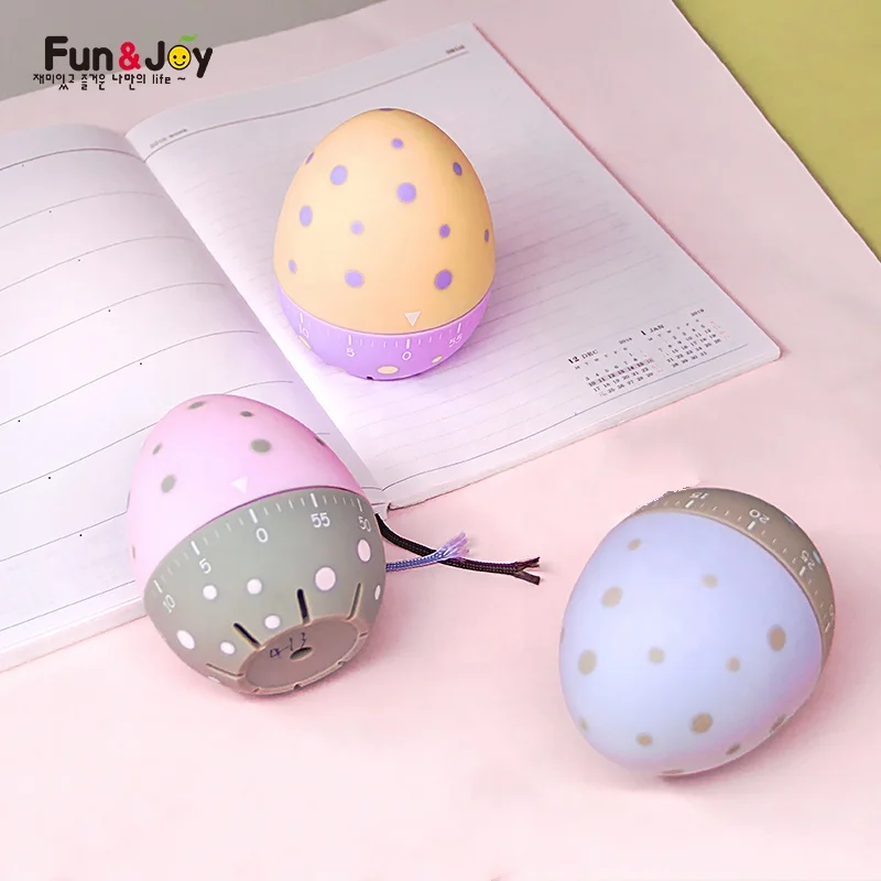 
EGG Timer Student Manage Time Kitchen Alarm Clock Cute Colorful Egg Design 60 Minutes Kitchen Mechanical Countdown Timer 