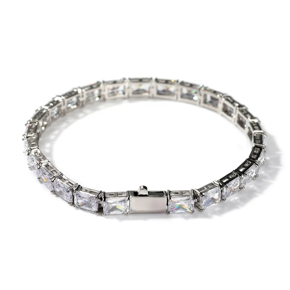 

Luxury Wholesale Tennis Bracelets, Clear Cz Stone Gold Square Cut Tennis Bracelet