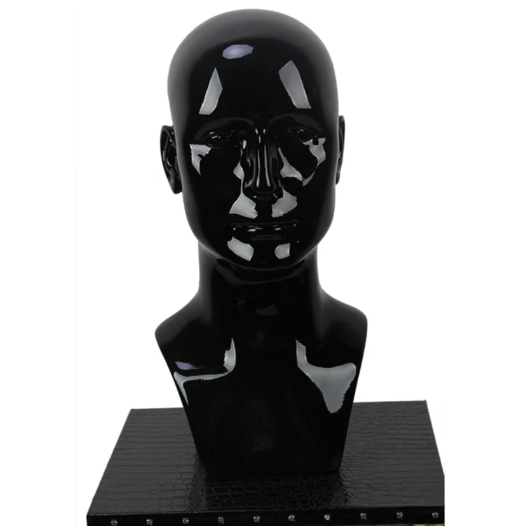 

New product fiberglass handsome black mannequin head for sunglass display