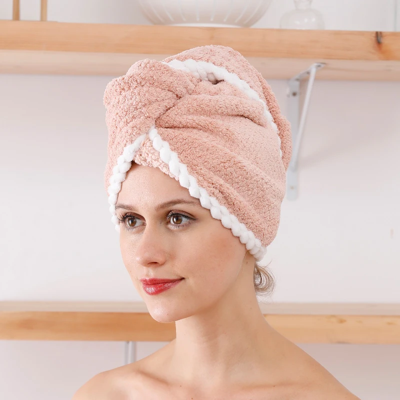 

Drying Turban Cap Women Coral Velvet Bath Quick Dry Magic Hair Towel