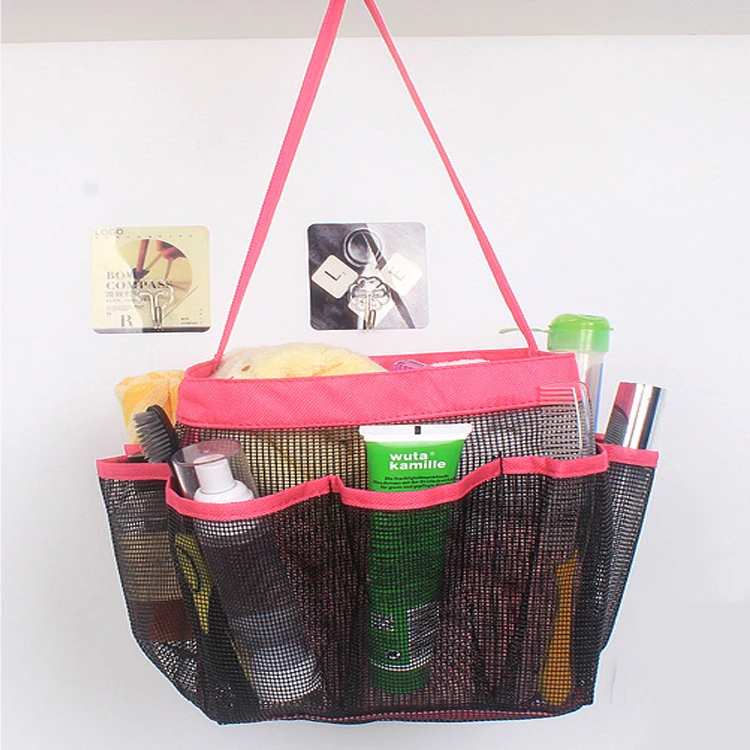

Hanging bathroom Mesh organizer cosmetic bag for storage, Plum,blue