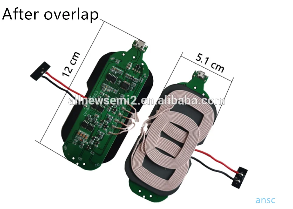 Customized Wholesale High Quality 5W Wireless Charger Transmitter Module PCBA Board Universal QI Solution 3 Coil