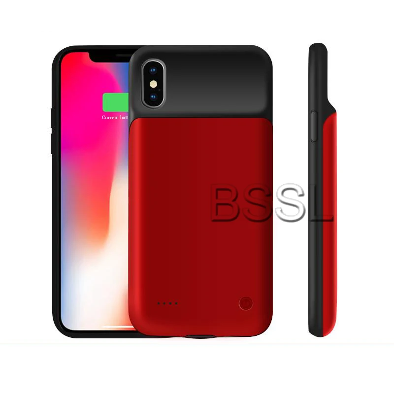 

3200mAh back cover Charger For iPhone X Mi External Power Bank Charger Case 3200 mAh Portable Phone Backup Battery Case With Ret, Black/red/white