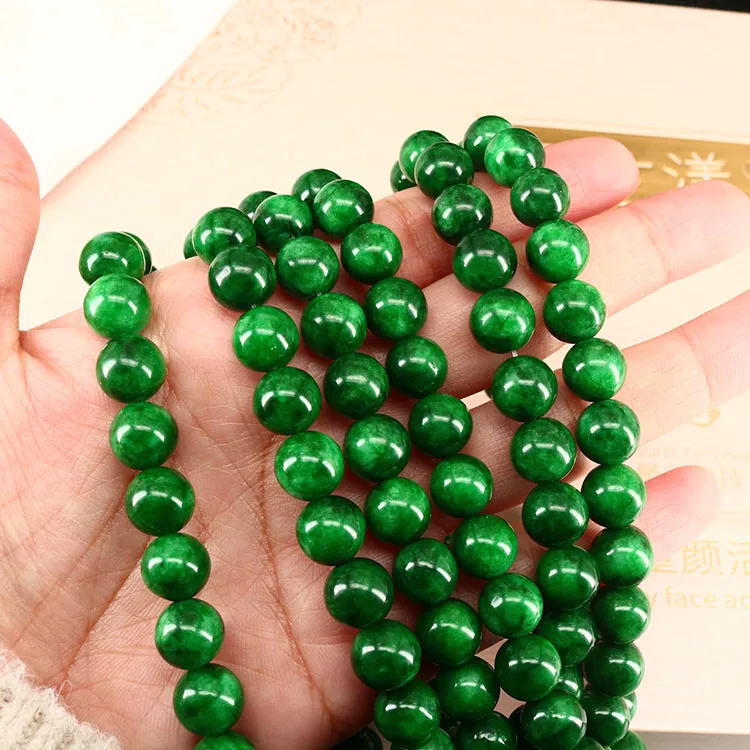 

MJ3195 Natural Gemstone Stone Loose Beads,Green Jade Beads for Jewelry Making