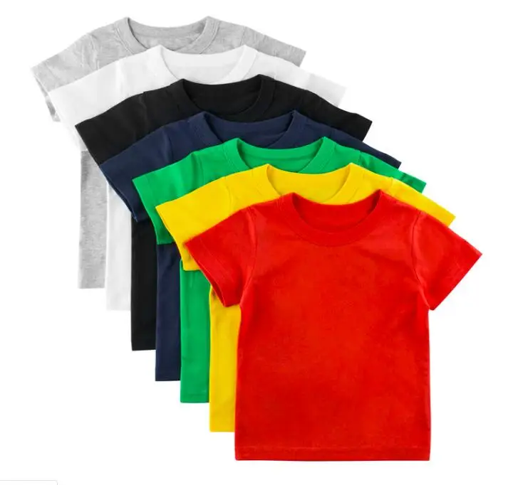 

2021 blank children's short-sleeved T-shirt advertising shirt, Green
