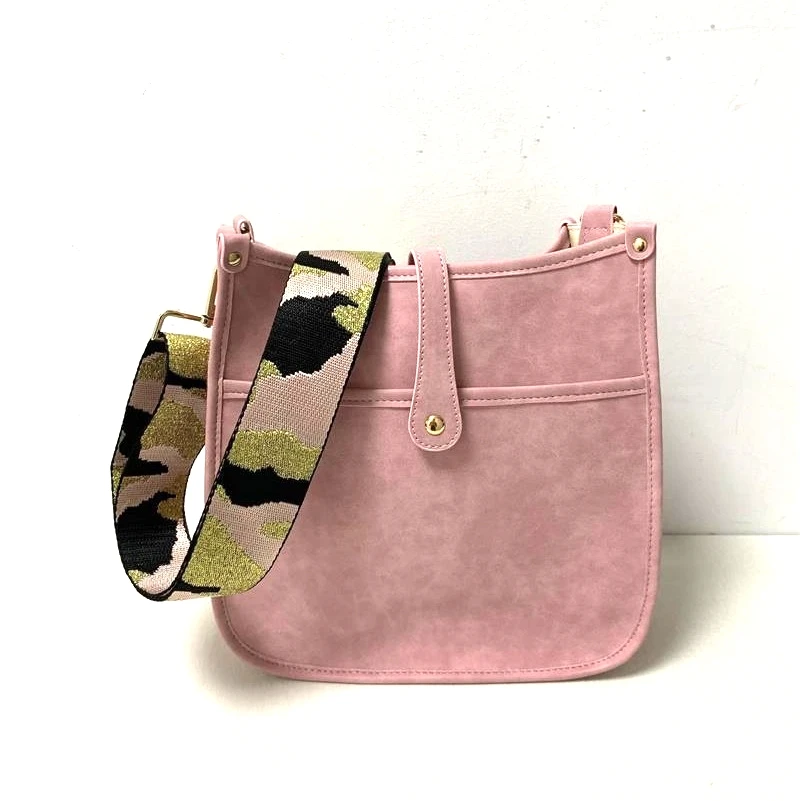 

women and girl spring vegan leather crossbody bag messenger bag shoulder handbags, Pink and other colors option