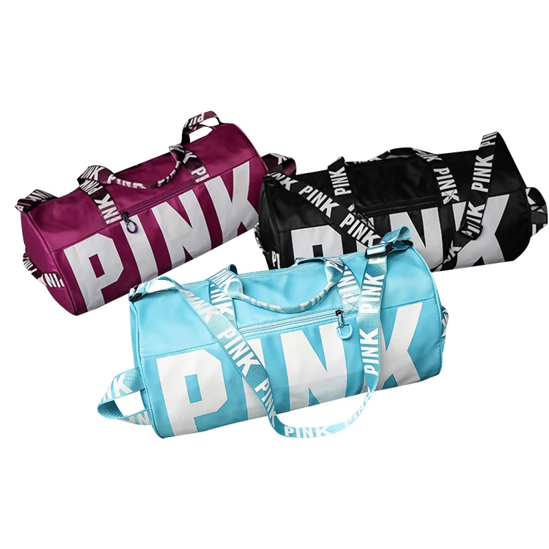 

Professional Custom LOGO Men Women Gym Sports Bag Pink Color Spend the Night Onlocation Travel Duffel Bag, Black,pink,blue,purple