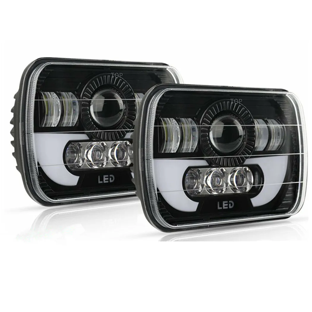 

5x7 7X6 H6054 Led Headlights for Truck DRL Best Hi/Low Sealed Beam Rectangular Offroad Headlamps Fit for 1984-2001 Jeep Cherokee
