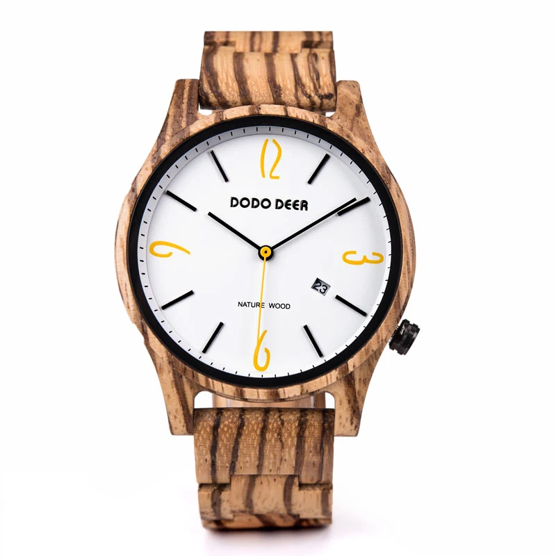 

Dodo Watches Custom Logo Men Timepieces Calendar Date Display Watch Deer Wooden Luxury Antique Fashion Charm MIYOTA Round Analog