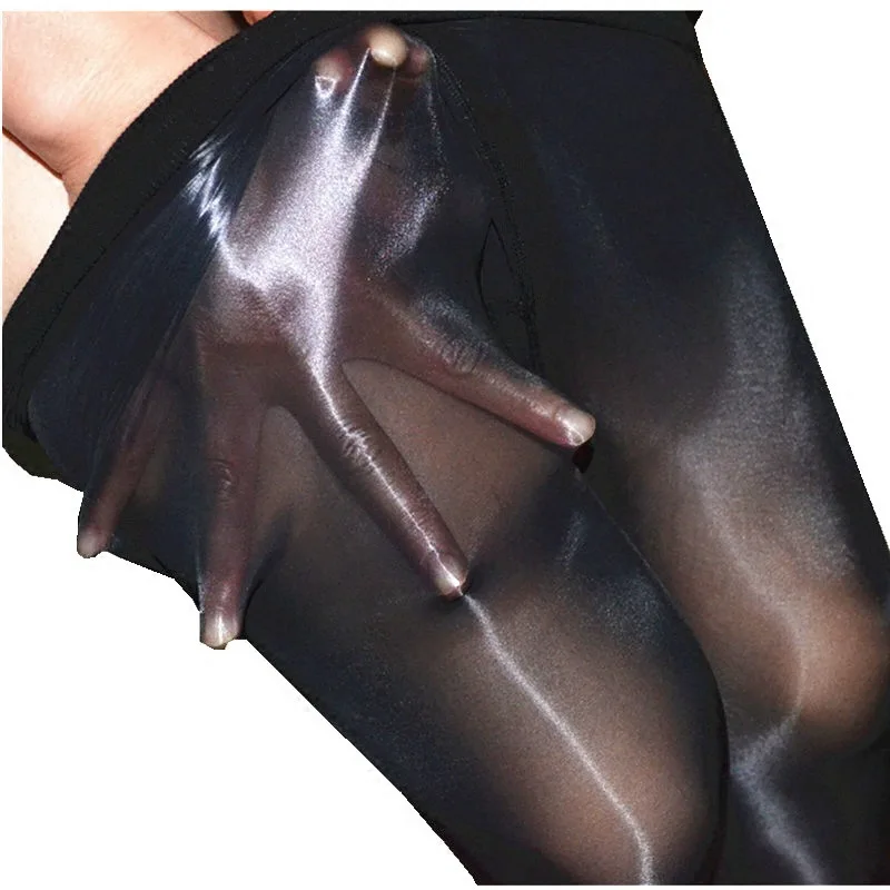 

High Waist Oil Shiny Tights for Women Lingerie Hot Ultrathin 1-Line Gloss Sexy Pantyhose 2020Sheer Nylon Bling Stockings Medias, Gray, khaki, white, black, red, blue, purple, coffee
