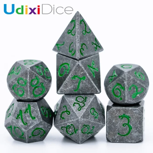 

Old Dragon Font Metal Dice for DND Dice, 5 color