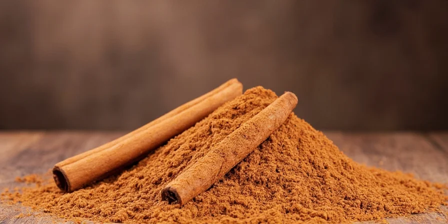 Bowl of fresh cinnamon sticks and powder