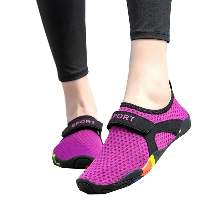 

Wholesale low-cost summer multi-color quick-drying men's and women's general outdoor elastic beach water sports rubber shoes, Black, army green, purple