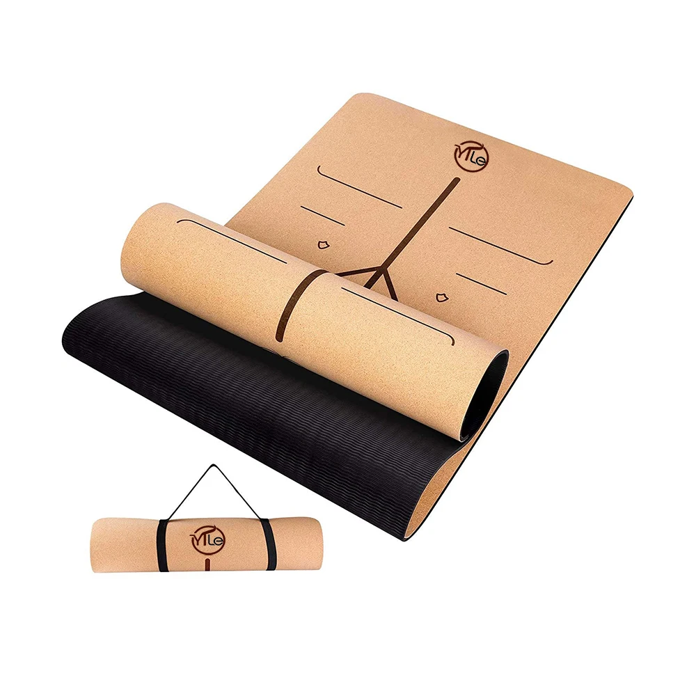 

Natural eco friendly baby wooden custom cork mats fitness wholesale