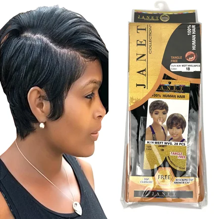 

Janet Virgin Hair Extensions 28pous Femi Hair Style Short Human Hair PixieCut Wigs