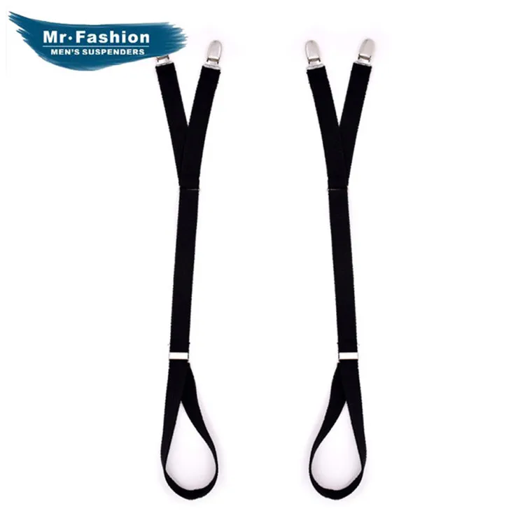 Garter Belt Metal Clips Stirrup Style Elastic Strap Uniform Suspender